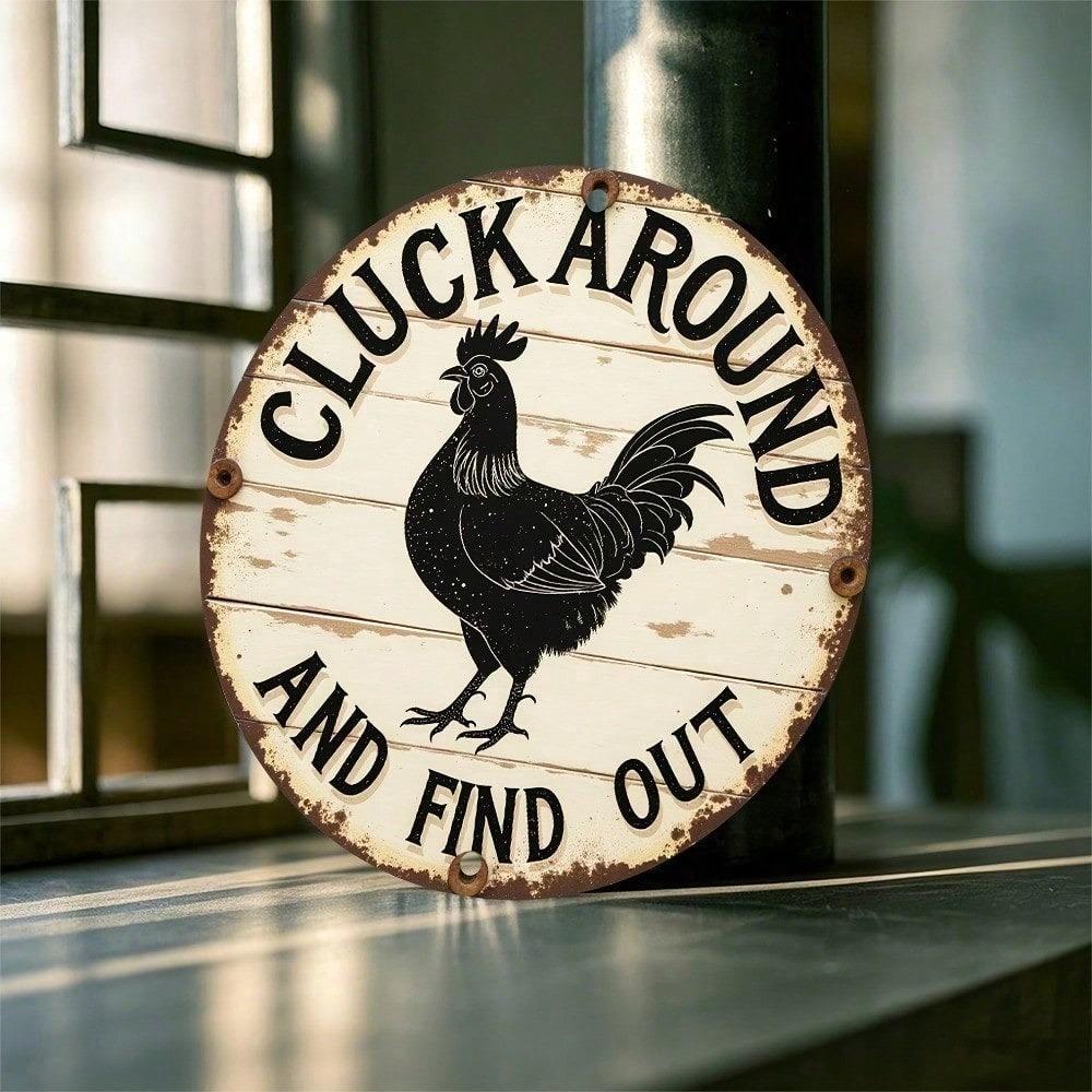 Vintage Rooster Metal Sign Rustic Farmhouse Wall Decor Retro Country Garden Plaque Indoor Outdoor Home Art
