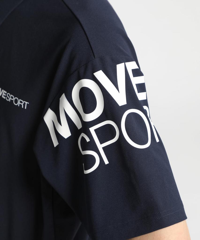 Move Sports Navy Polo Short UV Training Size M Men's DX-C2853AZ Shirt, Sleeve, Protection, Sweat-Wicking, Quick-Drying, Stretch, Sunscreen, Shirt,