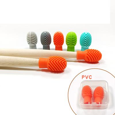 Pack of 2 Flexible Silicone Drumstick Tip Covers for Percussion Instruments Protects Drumsticks from Wear and Tear