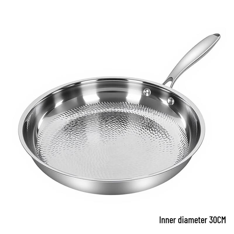 Handon 304 Stainless Steel Hammered Honeycomb Frying Pan