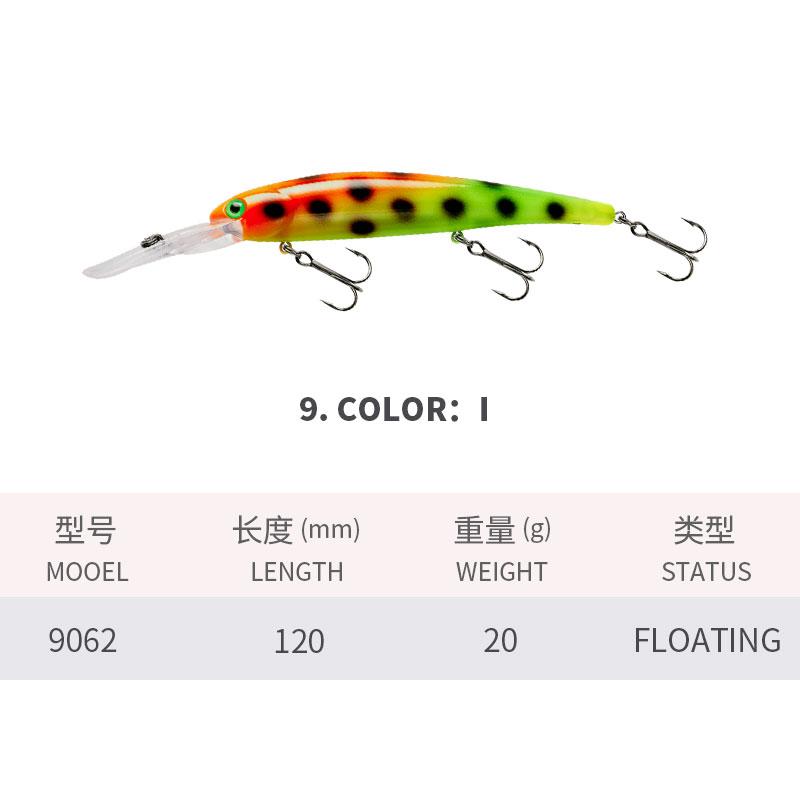 120MM/20G Road Lure Long Tongue Minnow Diving Imitation Fake Bait Freshwater Sea Fishing Warp Bass Fishing Lure Sea Bass Road
