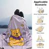 1 pezzo, Plaid Winnie the Pooh con Motivo Floreale Accogliente Decorazione per la Casa per Divano, Letto, Viaggio, Campeggio, Auto, Spiaggia, Ufficio Coperta Morbida per Pisolino