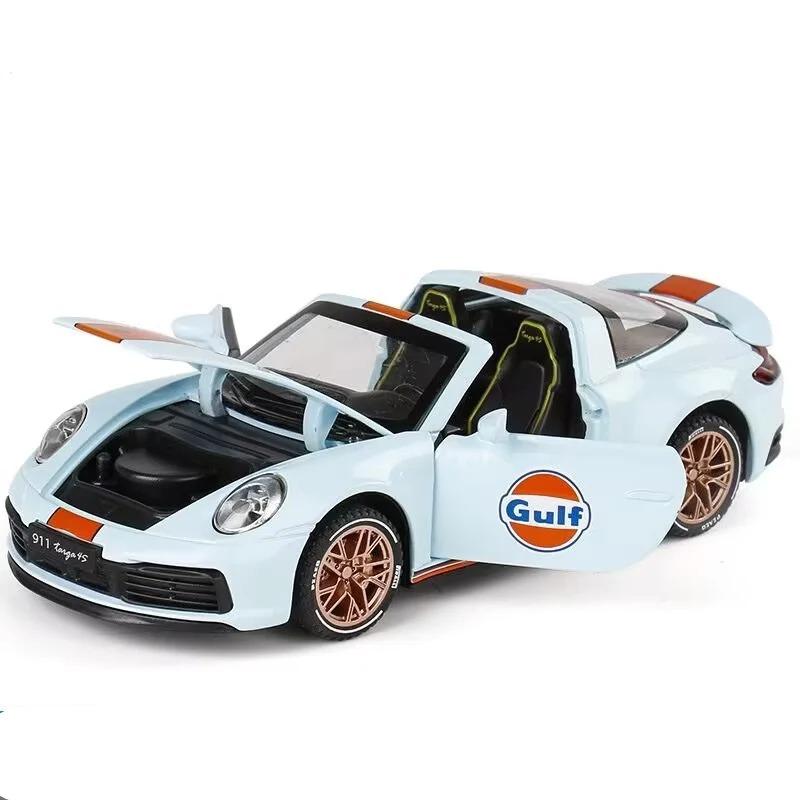 

1/32 Porsche 911 RSR TARGA 4S Alloy Sports Car Model Diecast Metal Toy Racing Vehicle Model Simulation Sound and Light Kids Toys Gift синий