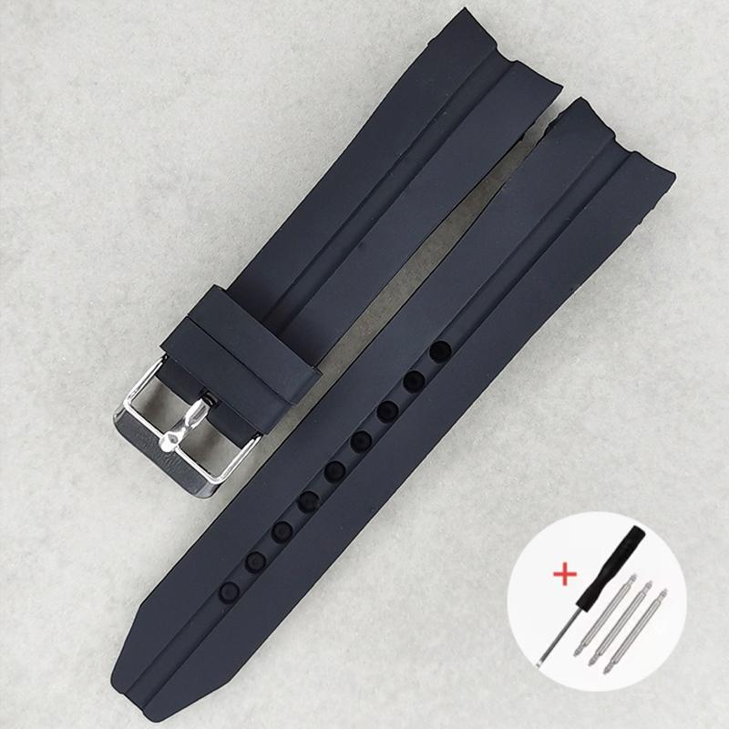

Curved End Silicone Strap 22mm 24mm 26mm Watch Band Diving Soft Rubber Bracelet Waterproof Wristband Universal Replacement Belt 26mm