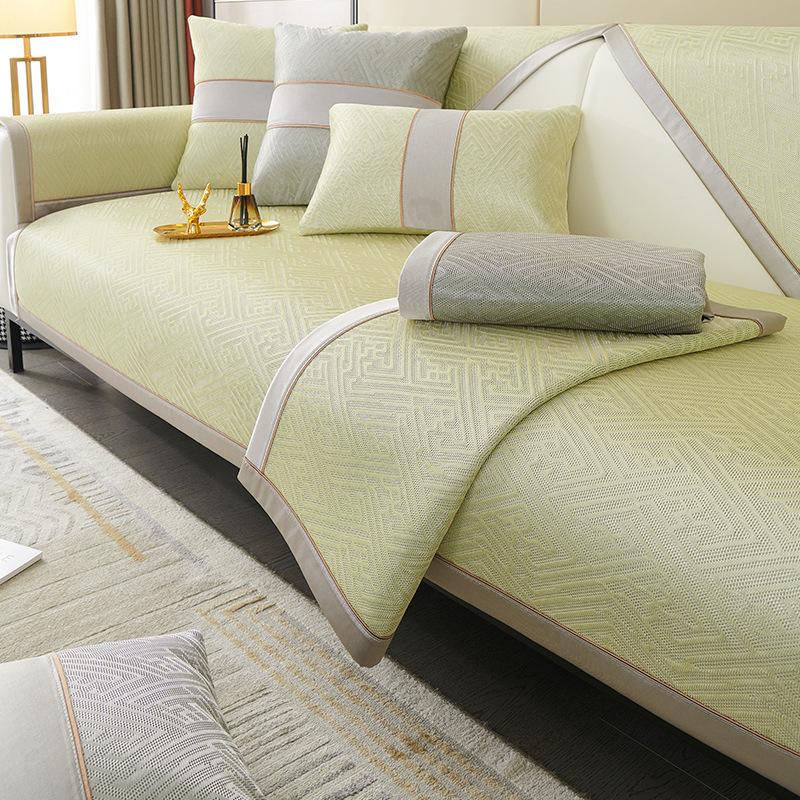 Light Luxury Cool Ice Silk Sofa Cushion Summer Summer Summer Mat Modern Simple Cushion Non-Slip All-Inclusive Sofa Cover Cover Cloth