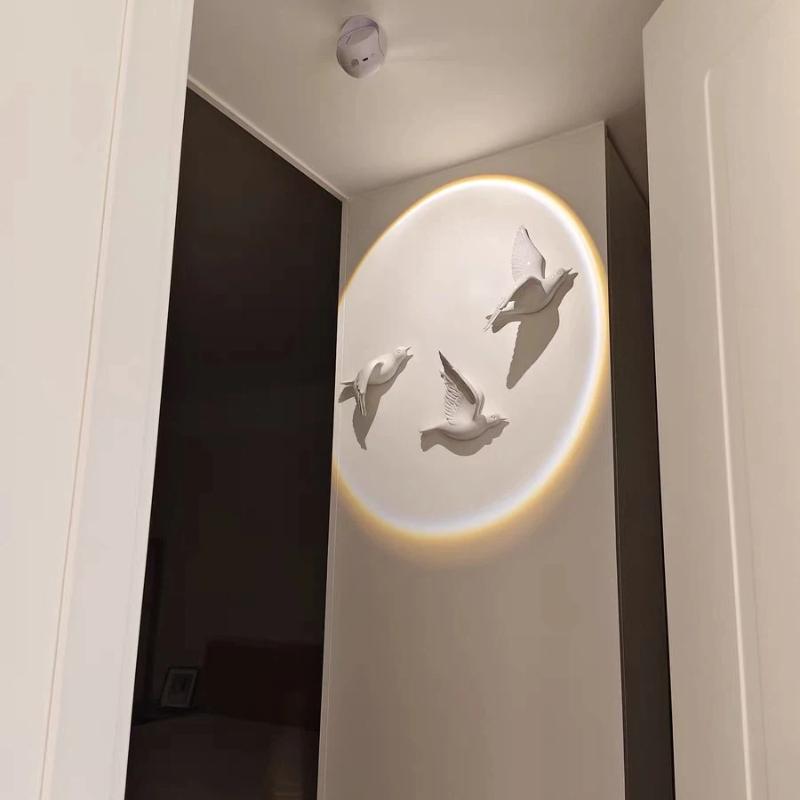 3D Resin Bird Wall Decor, No-Drill Hanging Decorative Birds for Home Wall Art