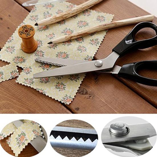 Stainless Steel Pinking Scissors Multipurpose Tailor Scissors Professional DIY Fabric Cutting Handheld Dressmaking Shears