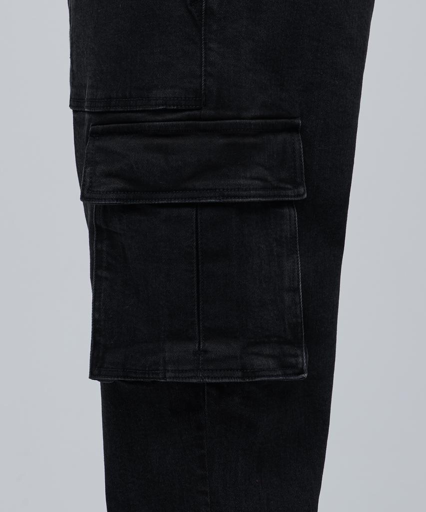 MUSINSA STANDARD Denim Cargo Jogger Pants [Washed Black]