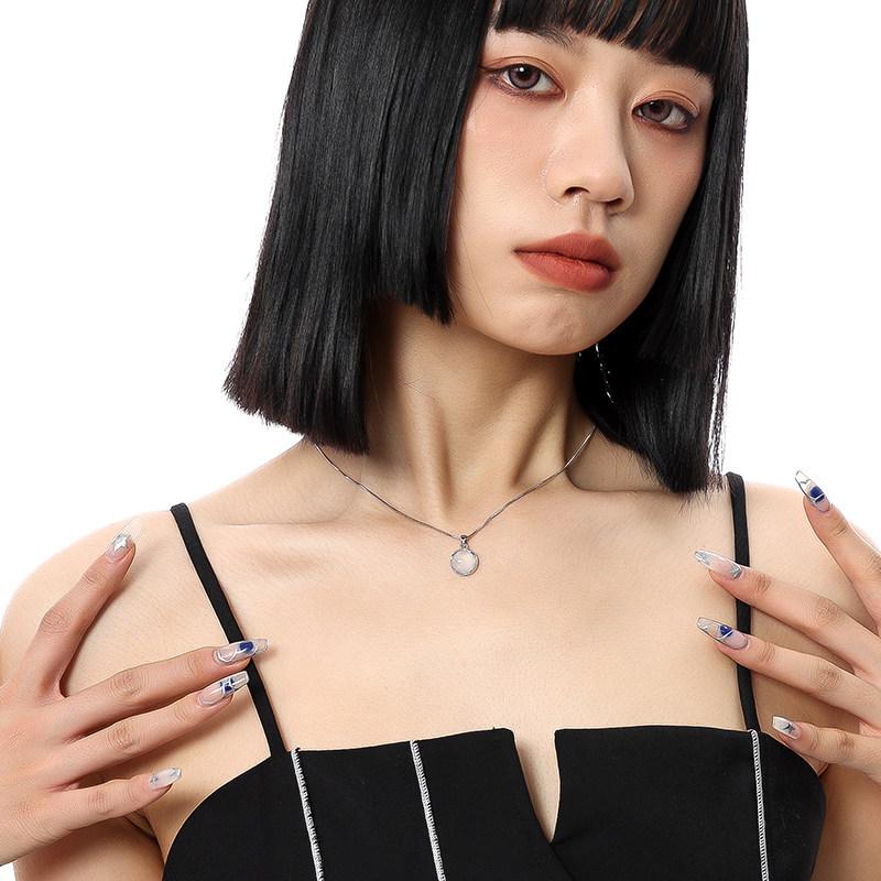Luxury Moonstone Pendant Necklace: Elegant Women's Clavicle Chain