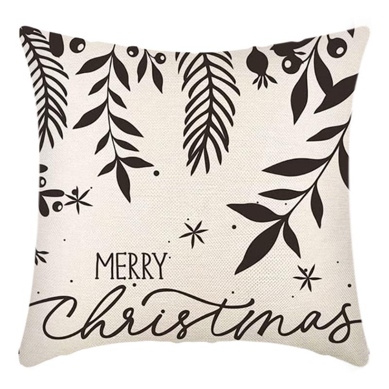 New Christmas Pillowcase Letter Linen Print Home Sofa Pillowcase Bedside Pillowcase