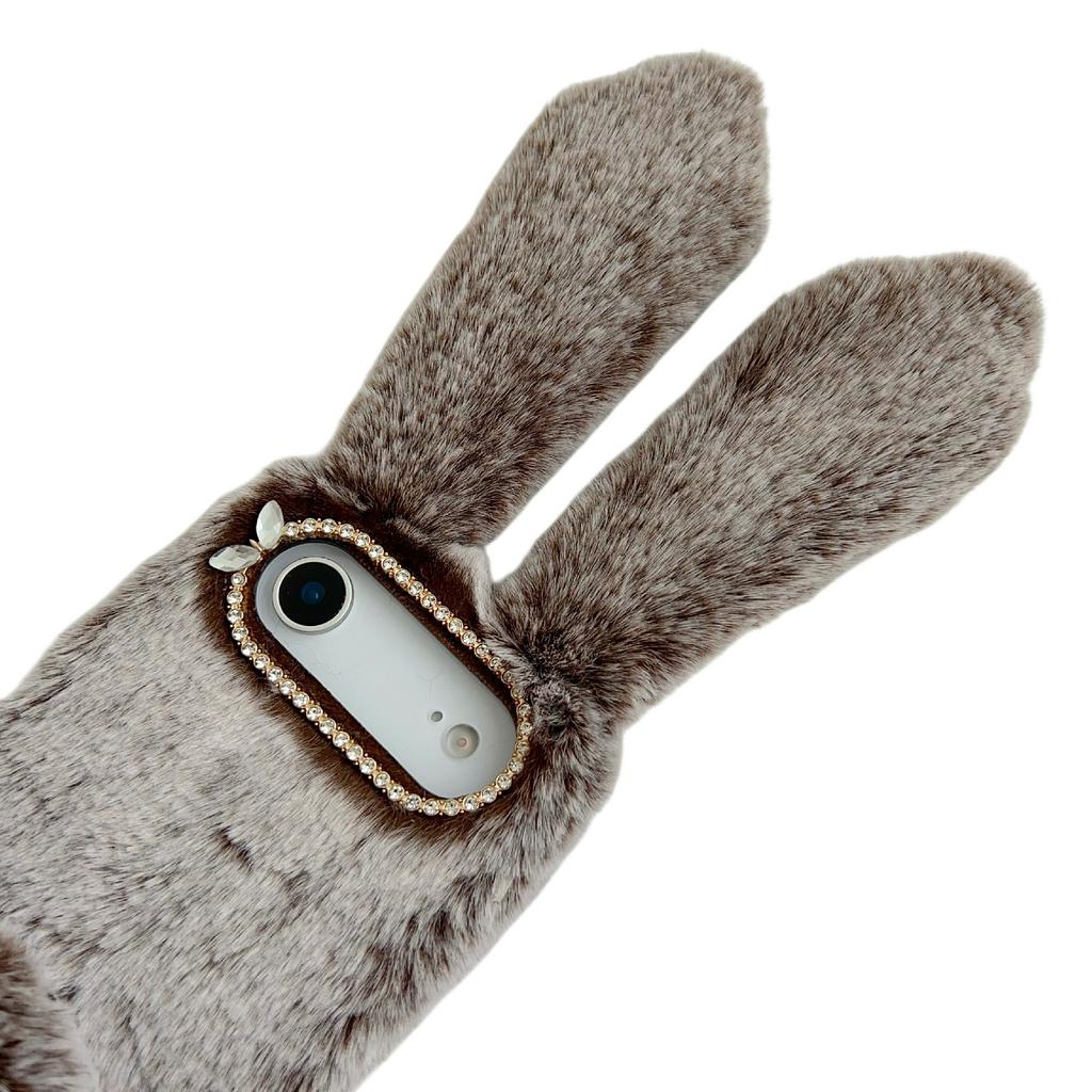 Für iPhone Air Case Plüsch Süßer Hase Winter Flauschig TPU Handyhülle