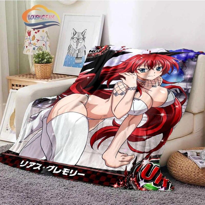 3D tištěná střední škola DxD plyšová deka Módní Flanel Fleece Sexy animace Dárek pro holčičku Sofa Nap Travel