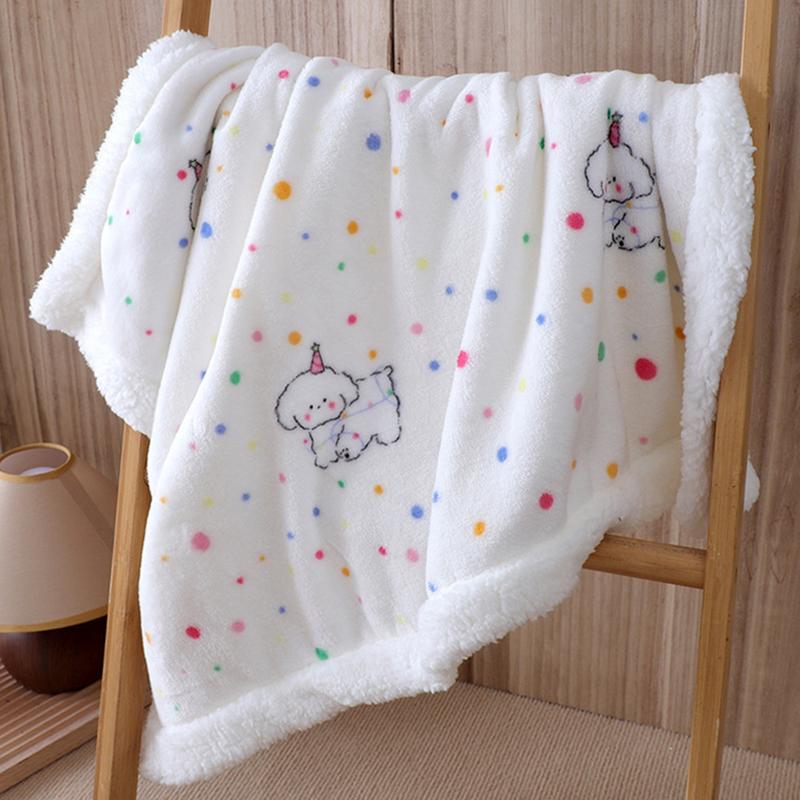 Double-Sided Fleece Pet Blanket Warm Thick Pet Mat For Dogs And Cats Cozy Sleeping Pad Reversible Pet Cover Soft Kennel Cushion