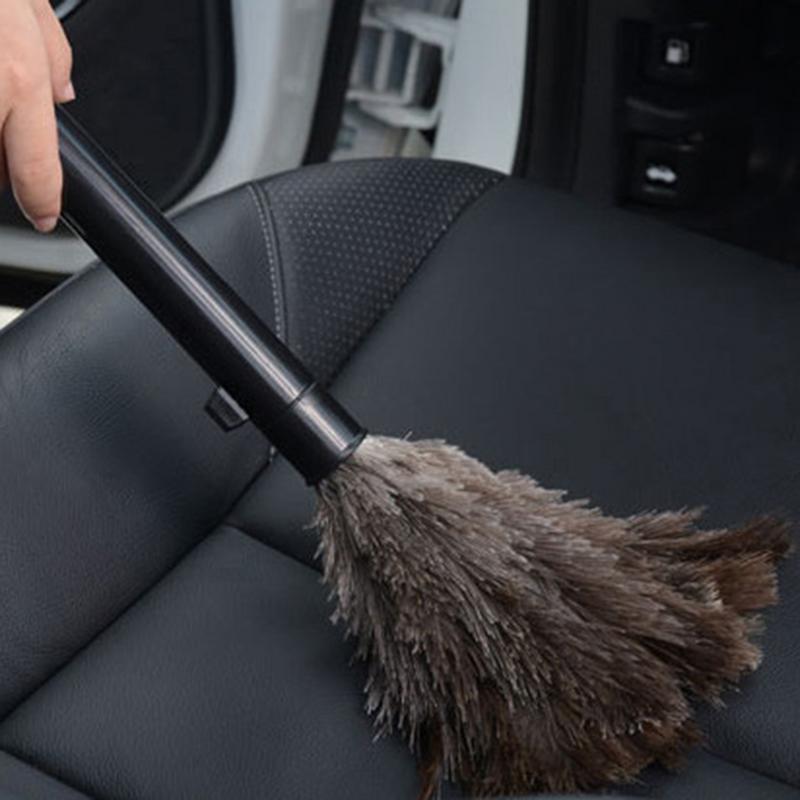 Ostrich Feathers Duster Portable Retractable Feathers Duster Antistatic Ostrich Natural Feathers Brush Duster Cleaning Tool