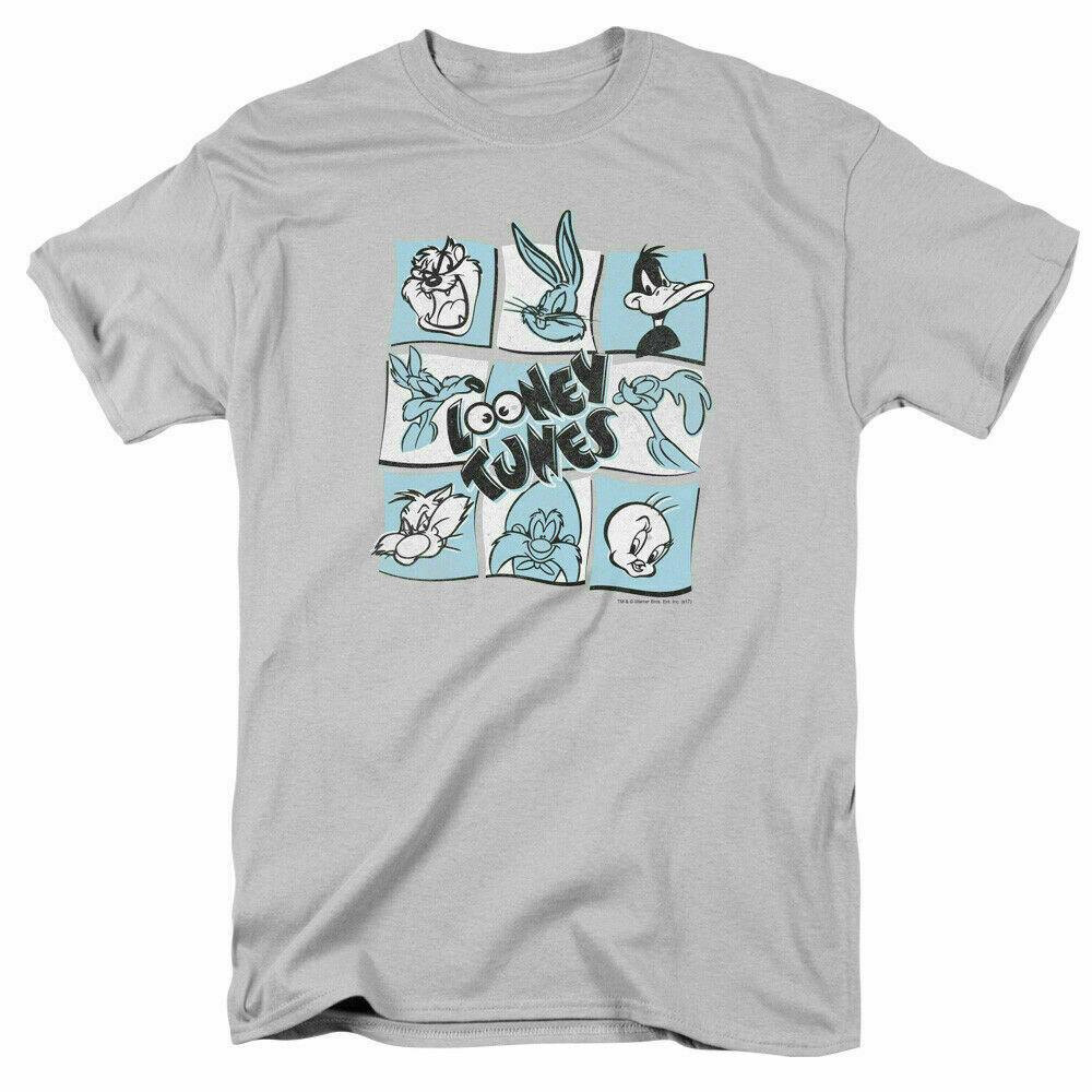 Looney Tunes The Looney Bunch T Shirt Mens Licensed Cartoon Merchandise Silver XXXXL