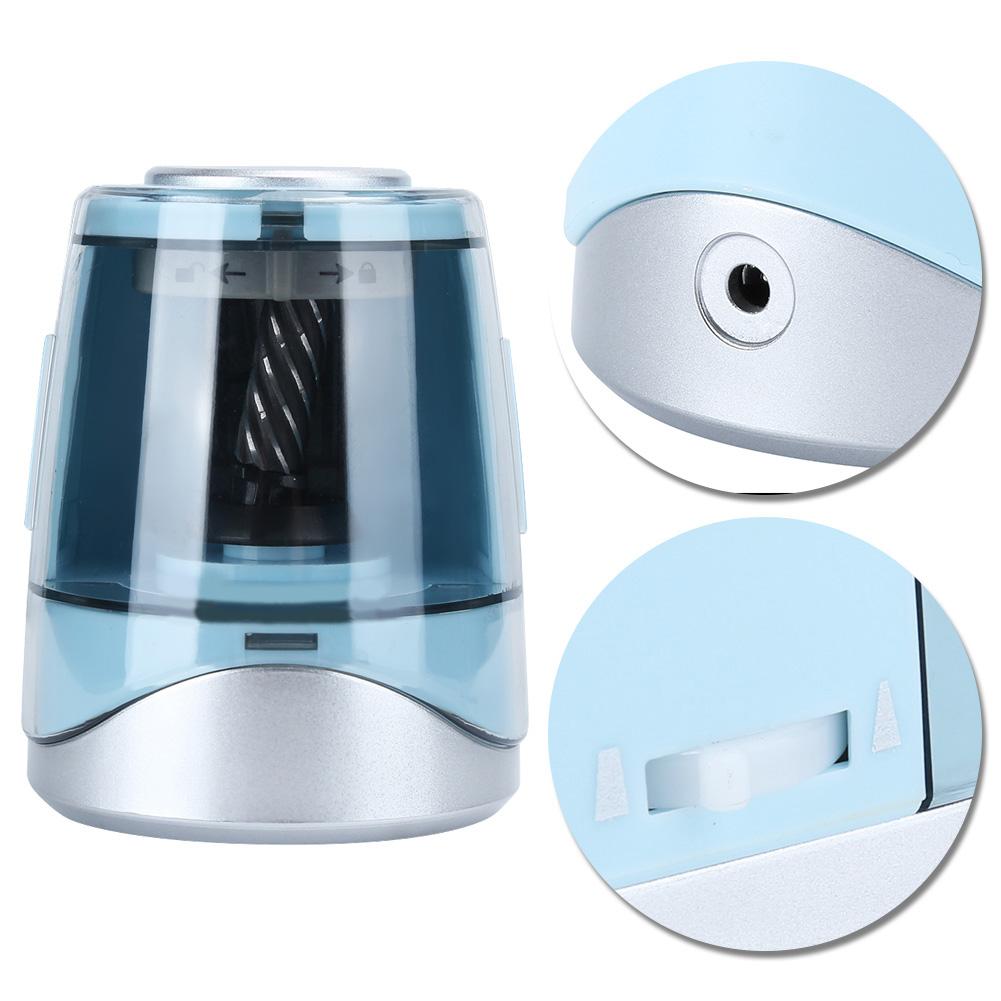 Electric Pencil Sharpener Blue Full Automatic Replaceable Tool Holder Student Stationery
