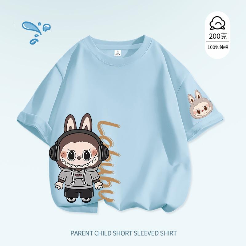LABUBU Women's and Girls' Popular T-shirt Cute and Comfortable Cartoon Summer Casual Top
