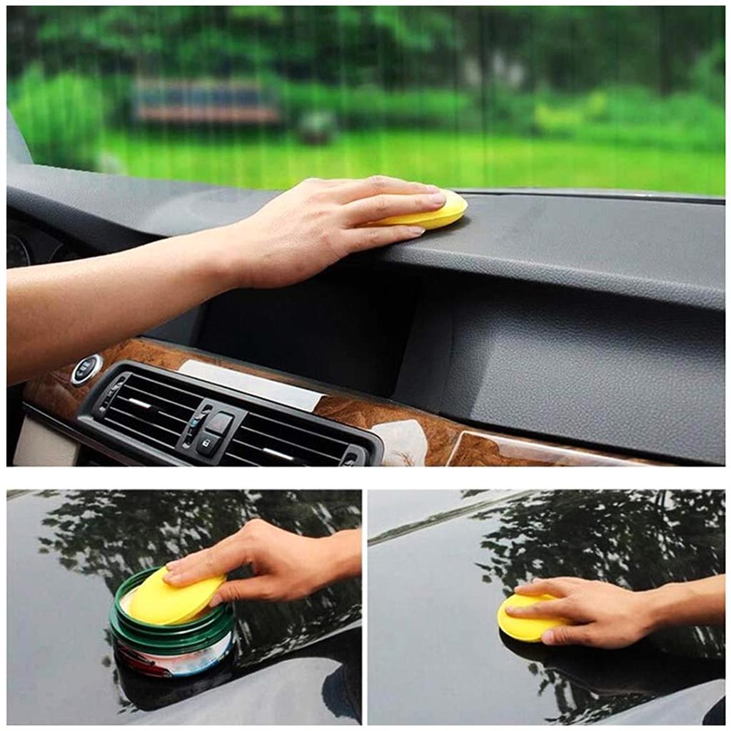 12Pcs Car Waxing Polish Sponges 10cm Car Detailing Wax Applicator Pads Round Pocket Microfiber  Sponges Car Cleaning