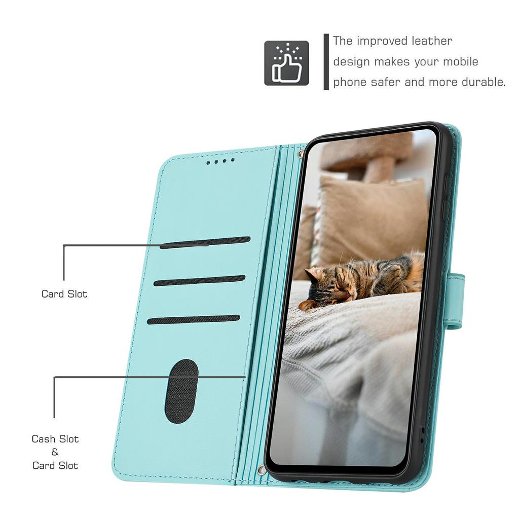 For Oppo Reno14 5G (Global)/Reno14 F 5G Wallet Case Cats Imprint Leather Phone Cover with Strap