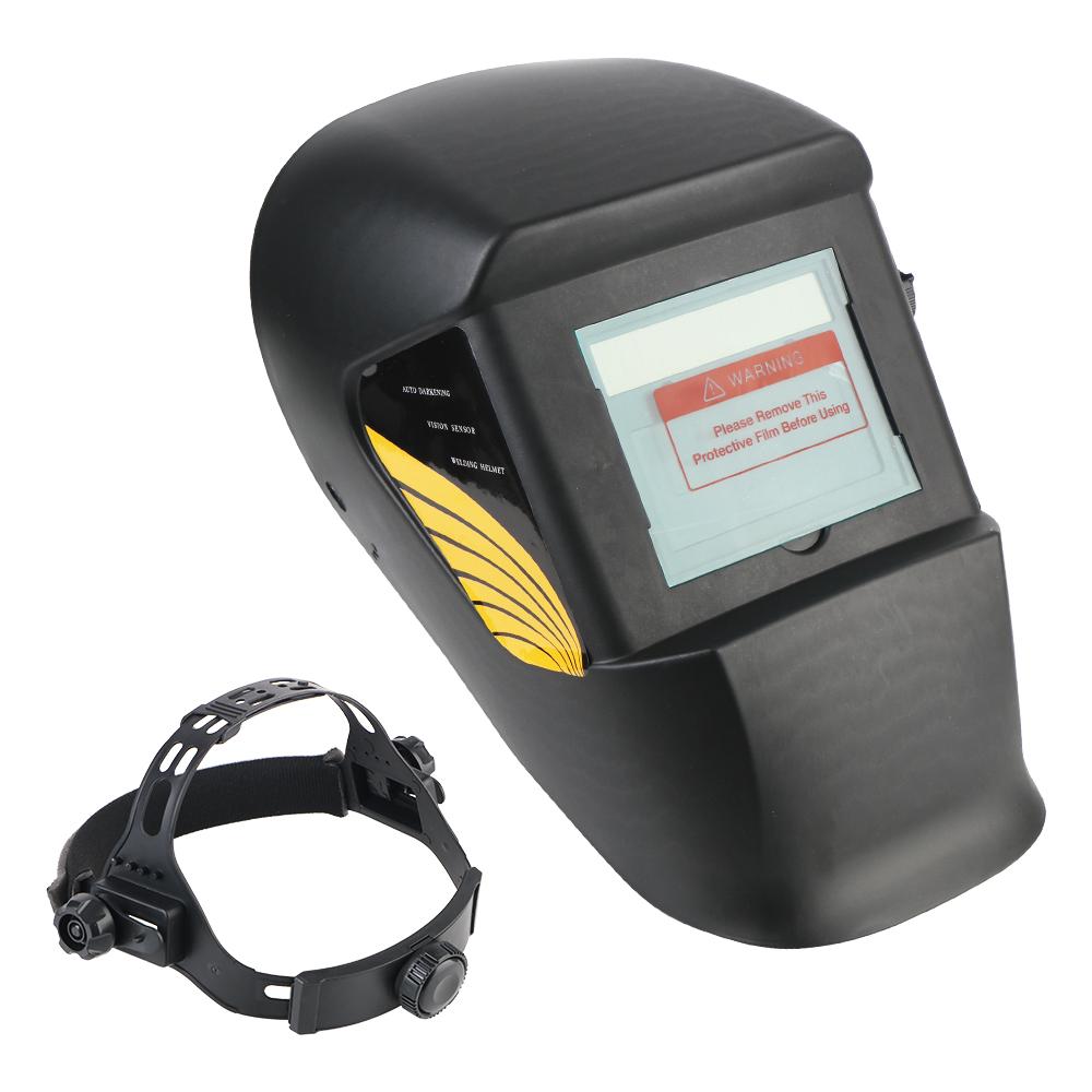 

Маска сварщика с линзой True Color для дуговой сварки, шлифовки, резки, с большим обзором, маска для сварки с автоматическим затемнением, сварочный шлем на солнечной энергии