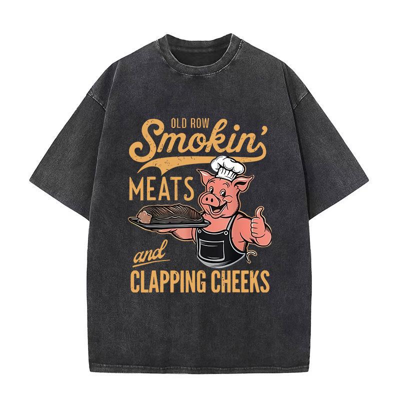 Letní nové old washed tričko volného střihu s potiskem piggyback street skateboarding bavlna hip-hopové tričko