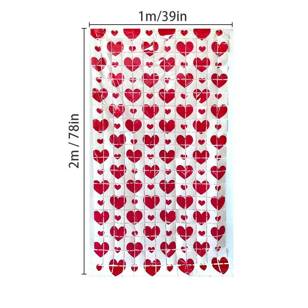Hanging Valentine's Day Party Backdrop Foldable Streamers Curtains  Valentines Day