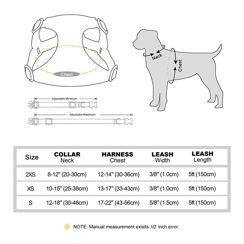 Small Dog Collar Harness Leash Set Cute Dog Collars With Bowknot Adjustable Pet Harnesses Vest for Small Medium Dogs Chihuahua