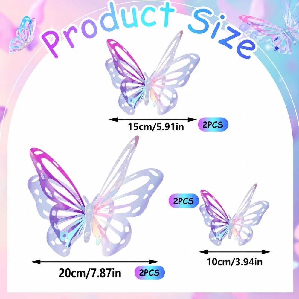 6PCS Double Layers Butterfly Ornament Paper Decorative Butterfly  Home Decoration
