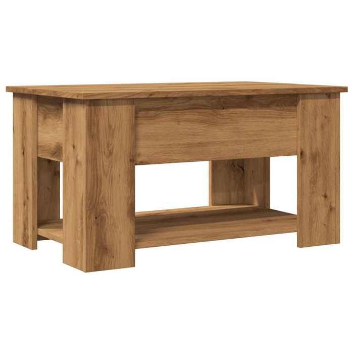 VidaXL Table basse chêne artisanal 79x49x41 cm bois d'ingénierie, table basse à dessus relevable, table d'appoint 856929