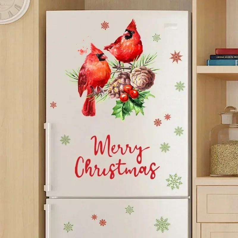 Christmas Style Creative Removable Wall Sticker Glass Door Sticker Simple Fashionable Wall Sticker Home Party Decoration Supplie
