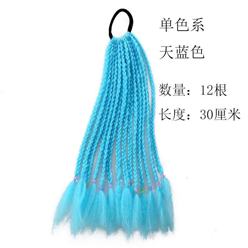 Children's Wig Dreadlocks Hair Accessories Bow Tie Style Colorful Braided Hair Ties Girls' Short Stage Cute Ombre Ponytail