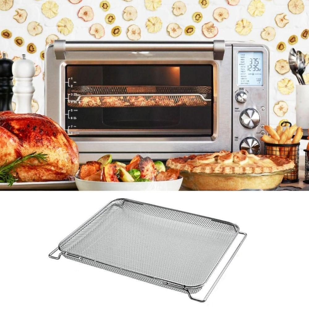 304 Stainless Steel Air Fryer Baking Net Dishwasher Safe Oven Crisper Tray Kitchen