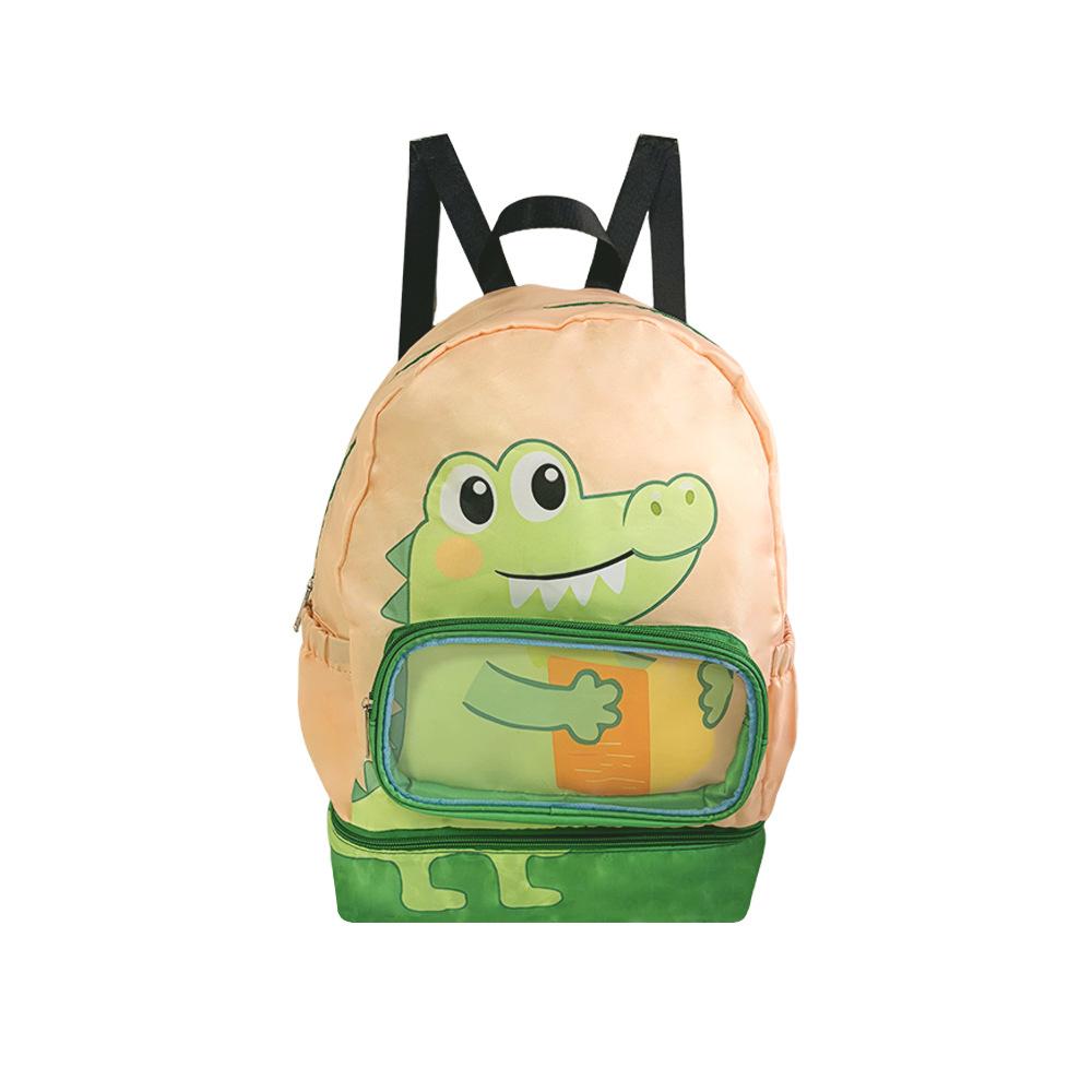 Children's Cartoon Crocodile Swimming Bag, Waterproof Backpack with Wet and Dry Separation, Beach Sports Storage Bag for Boys and Girls