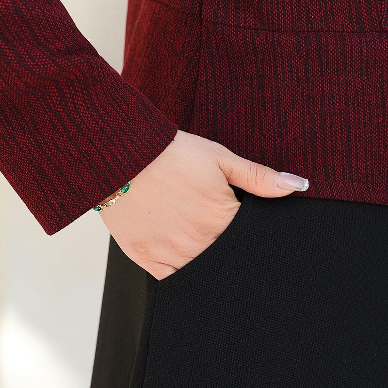 2025 Spring/Fall New Long-Sleeve Dress for Stylish Moms and Women 50+, Fake Two-Piece Design