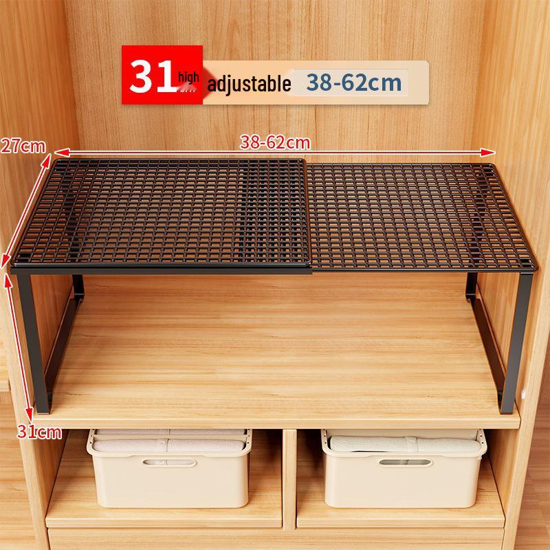Retractable Wardrobe Shelf Cabinet: Space-Saving Pull-Out Divider & Shoe Rack