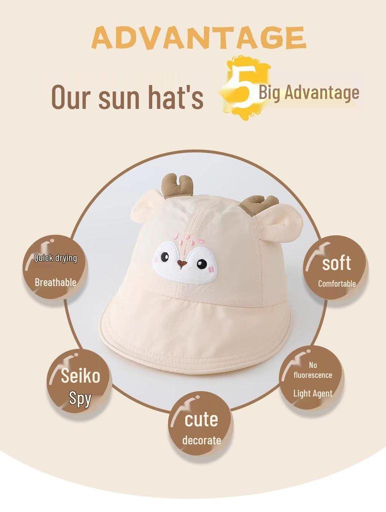 Kids' Wide Brim Quick-Dry Sun Hat - Cute Sun Protection Cap for Boys & Girls (Spring to Autumn)