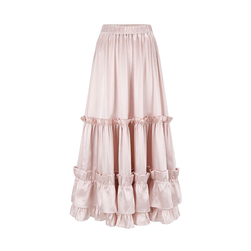 

Lacemade Cynthia Palace Style Satin Fishbone Diamond Powder Skirt S