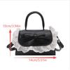 Bow Lace Pu Shoulder Bag Handbag Tote Commuter Bag Trendy All-Match Women'S Crossbody Casual Small Square Bag Girly Gift