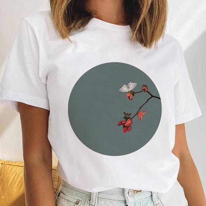 

Lady Graphic T-Shirts Simple Top Female Tee Summer Short Sleeve Cartoon Creative Trend Style Women T Shirt Printed Fashion XXXL білий