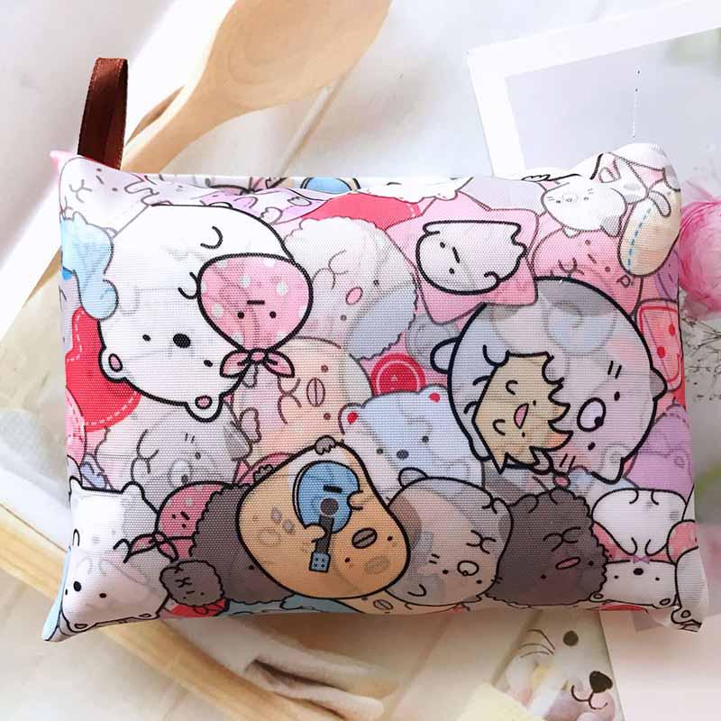 Sebzeleri Geri Dönüştürün Yeniden Kullanılabilir Meyveler Omuz Çantası Alışveriş Saklama Çantaları Alışveriş Çantası Katlanabilir Karikatür Tote El Çantası 55x62cm Katlama Tedarik