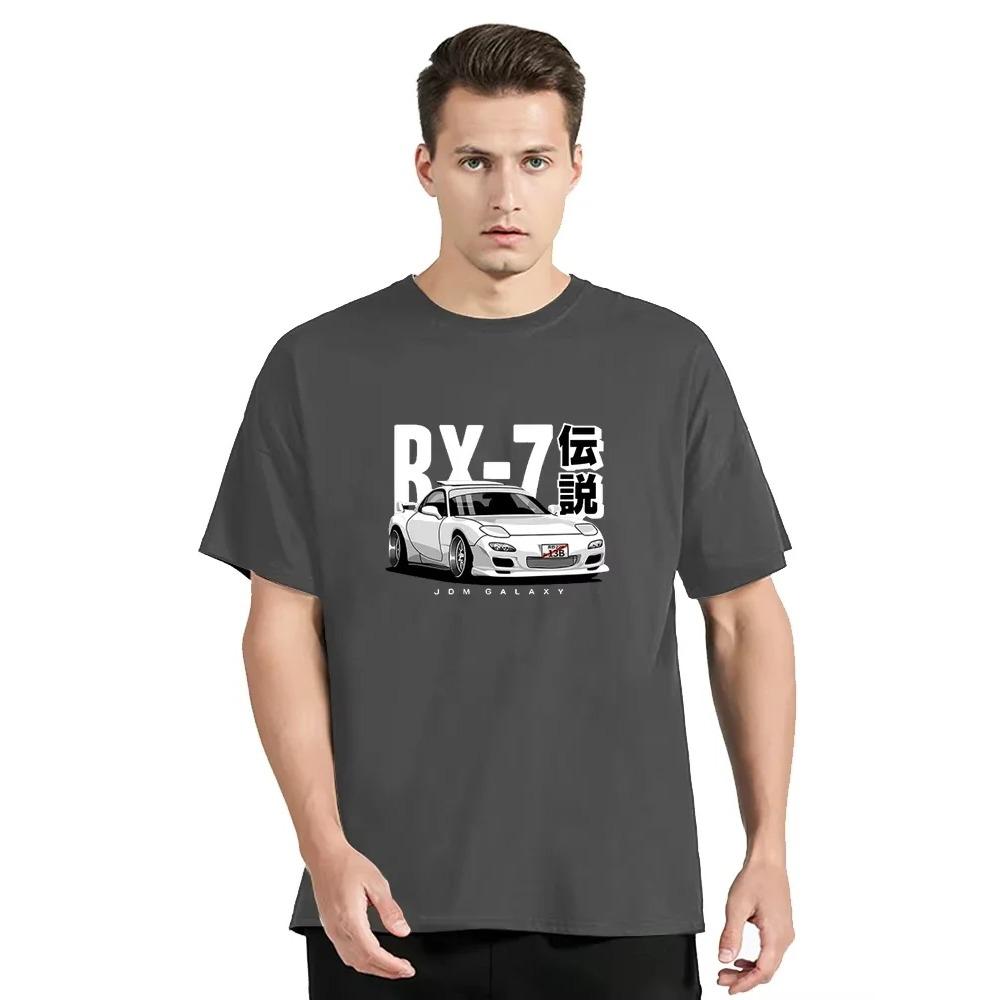 

Футболка с изображением японских автомобилей для мужчин, уличная одежда из хлопка с графикой, футболка большого размера M