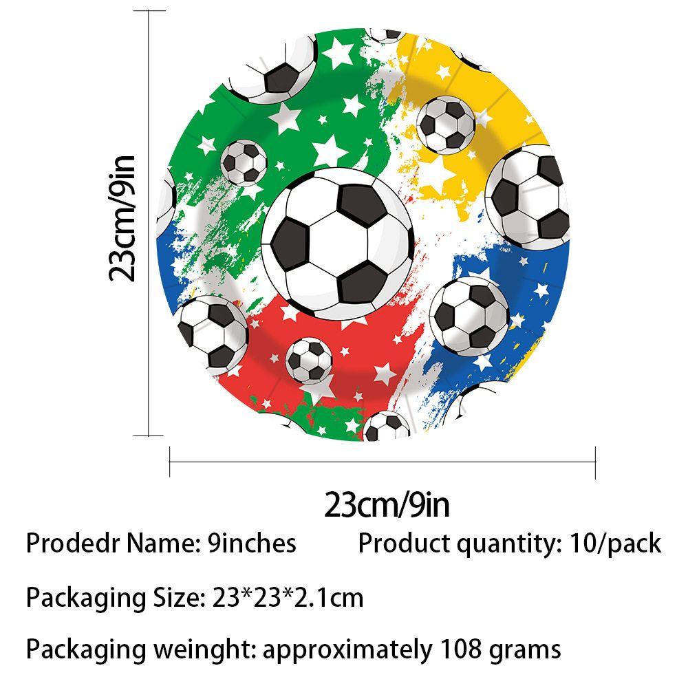 World Cup Soccer Party Tableware Set: Disposable Paper Plates, Cups, Straws, Tablecloths, Banners, and Decorations