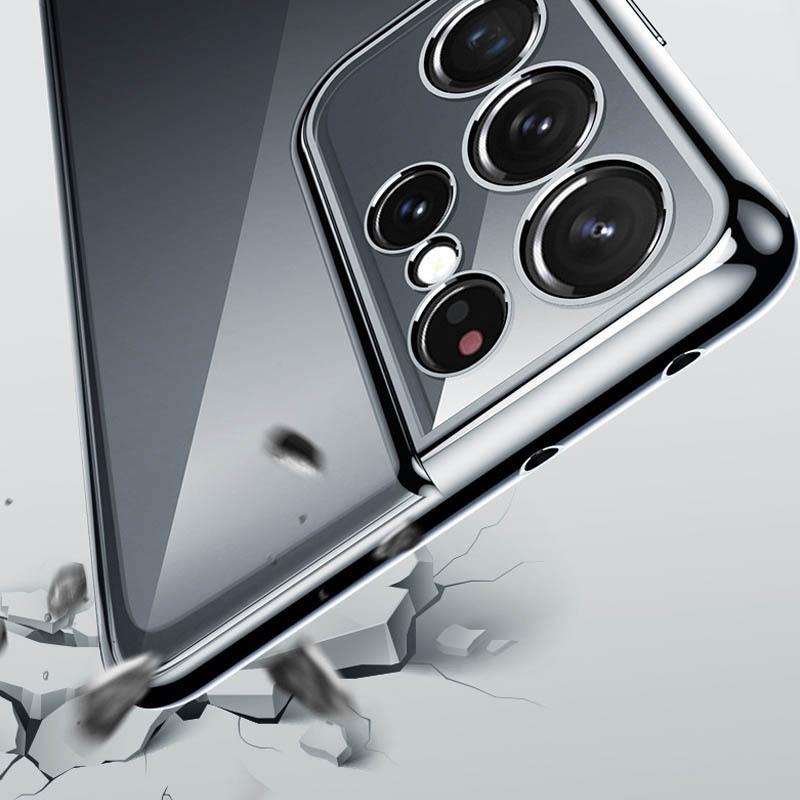 Suitable for Samsung S25 Mobile Phone Case Electroplating Tpu Transparent S24plus Ultra Thin A72 Full Package A52 Anti Fall A32 Soft U