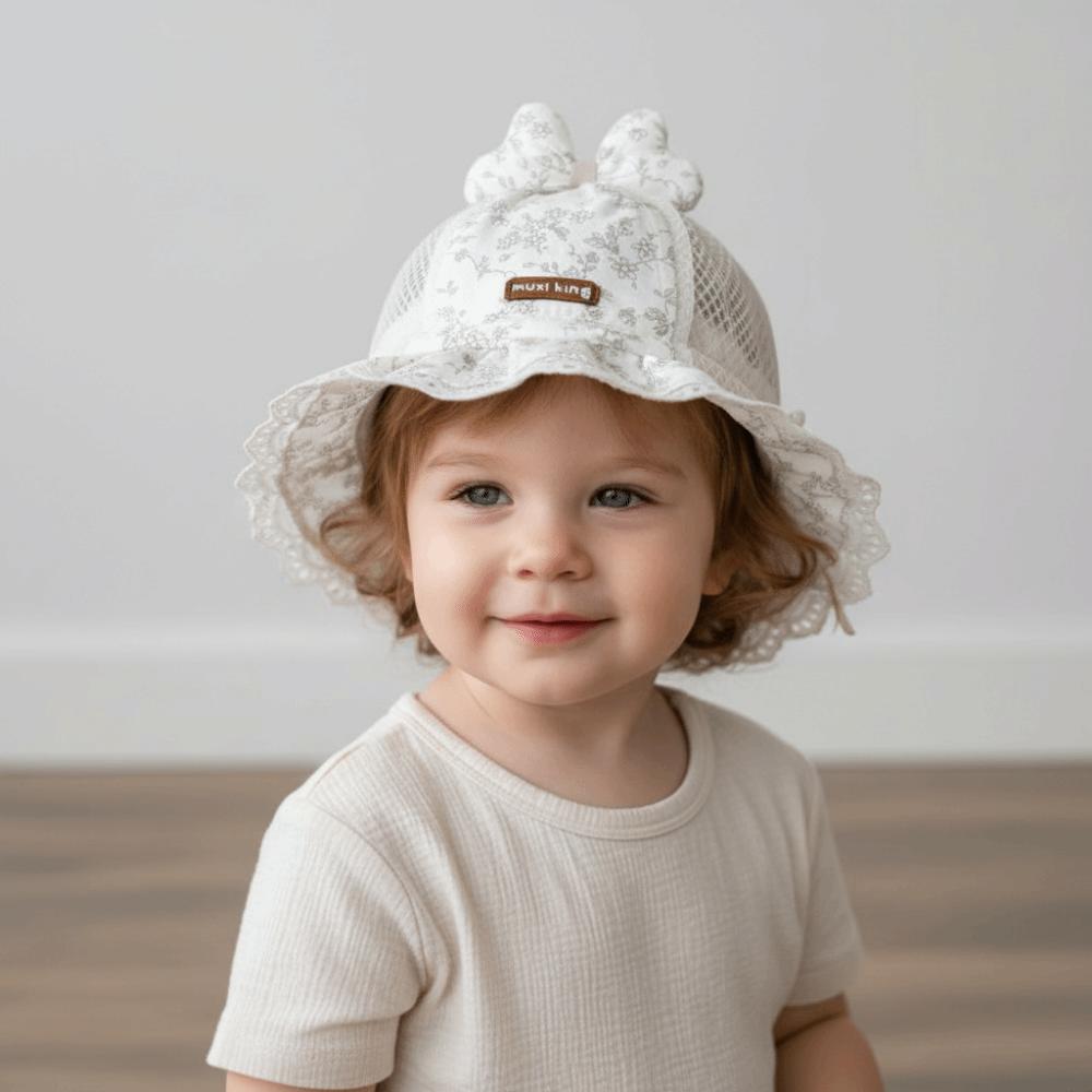 Adjustable Kids Baseball Cap Mesh Children Fisherman Hat Sweet Cute Baby Sunscreen Hat Infant