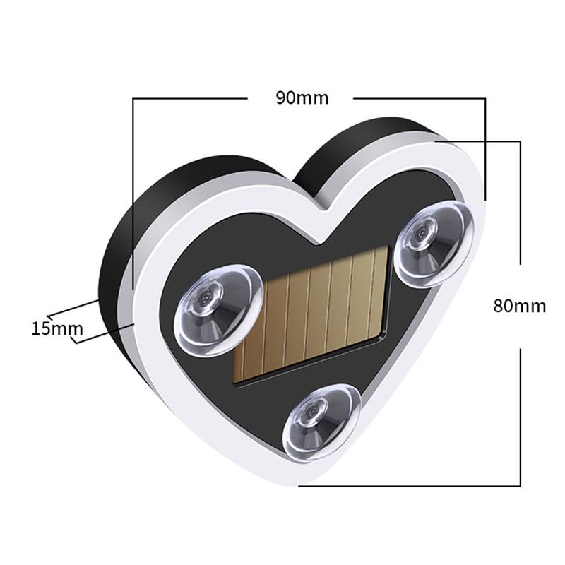Car Led Window Decoration Heart Neon Light Suction Cup Fixed Luminous Heart Solar Ambient Neon Light Car Lights Accessories 1Pc