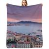 Naples Italy Throw Blanket Outdoor Soft Blanket for Picnic Beach Camping