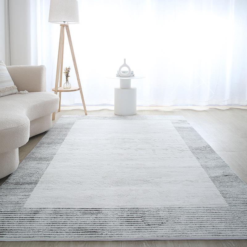 Maßgefertigter japanischer Wabi-Sabi & nordisch gestreifter Schlafzimmer-/Akzentteppich