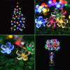 Solar LED garland multicolor solar flowers for the terrace or garden 50 LED