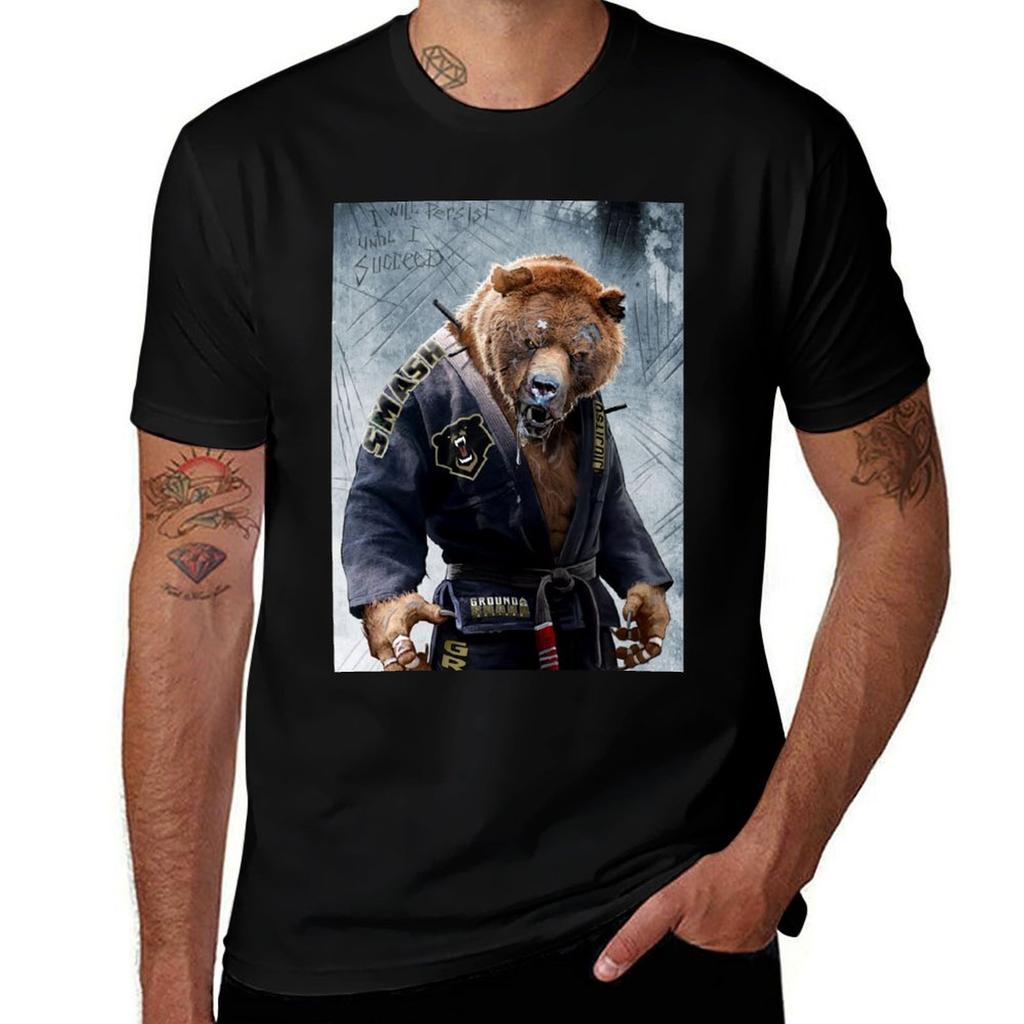 Grizzly Jiu Jitsu Long TShirt AntiFade Casual Tee Shirt