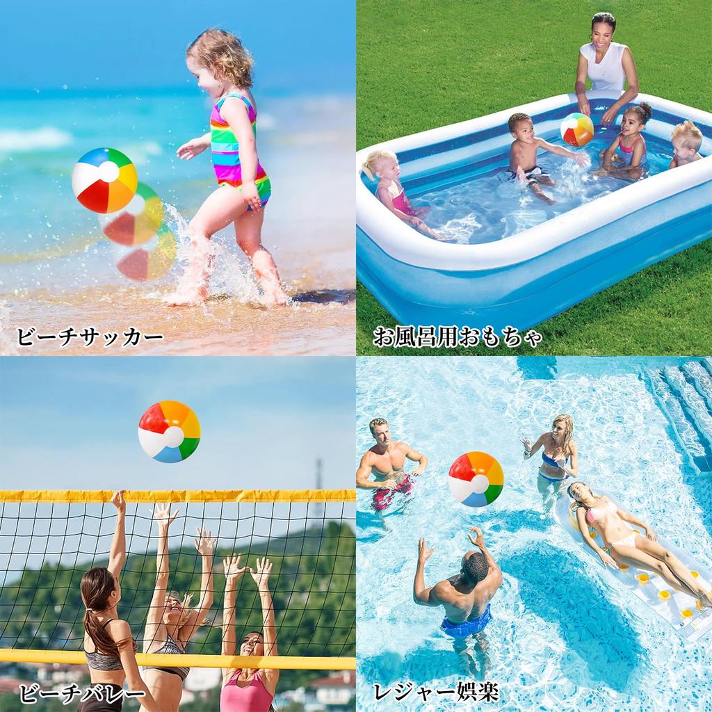 RICISUNG Beach Balls [Set of 2] Inflatable Pool Balls, Soft and Comfortable, Eco-Friendly PVC Material, Perfect for Summer Vacation, Events, Travel,